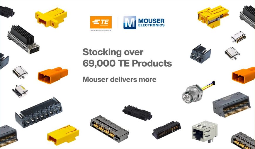 Mouser Electronics propone a stock un'ampia gamma di soluzioni di TE Connectivity